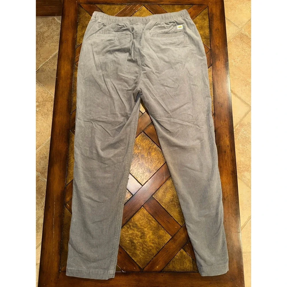 Vuori Pants Mens XL Gray Corduroy Optimist Pant‎ Stretch Chino Elastic Waist
